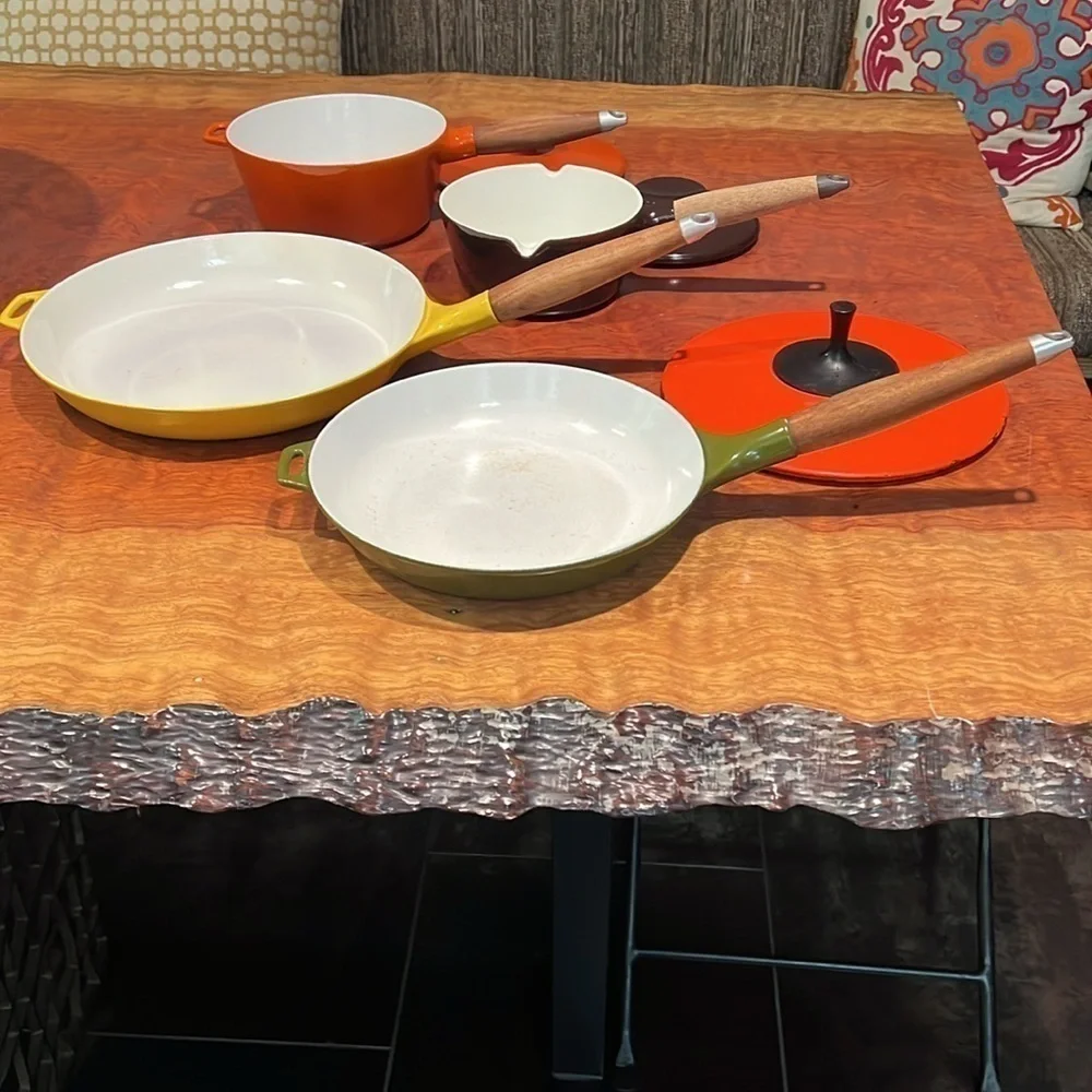 Copco Enameled Cast Iron Vintage Collectible 6 Plus 1 Piece Set of Cookware